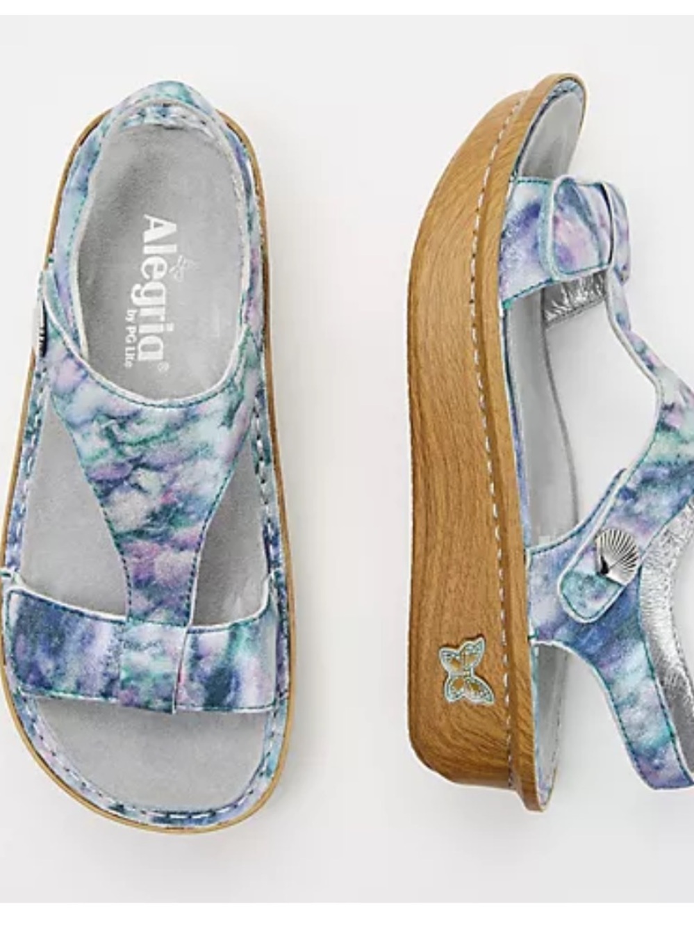 Alegria Kendra KEN-298 T-Strap Leather Comfort Sandals Impressionista Size 38